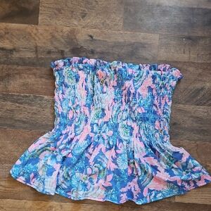 Lilly Pulitzer Blue and Pink Smocked Top